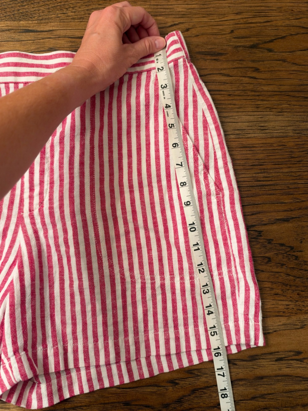 Banana Republic Pink Striped Linen Blend Shorts M Coastal French Riviera - Picture 8 of 12